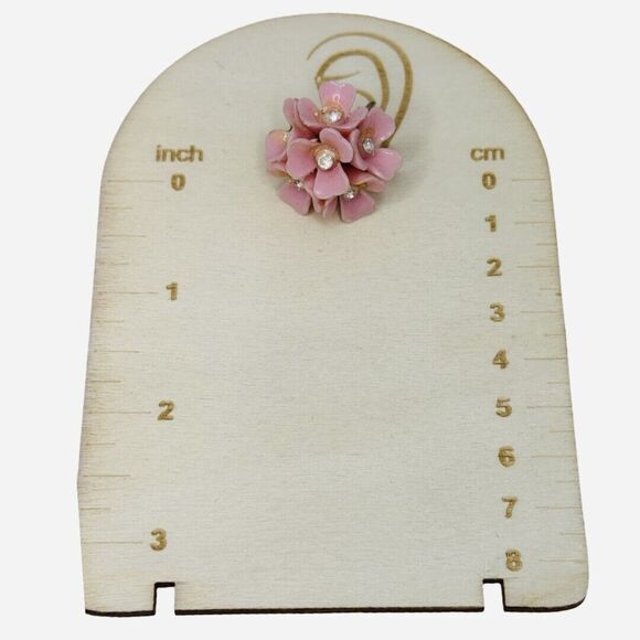 Vintage Light Pink Pop Art Flower Clip-On Earrings 1"  Retro Statement - Picture 8 of 8